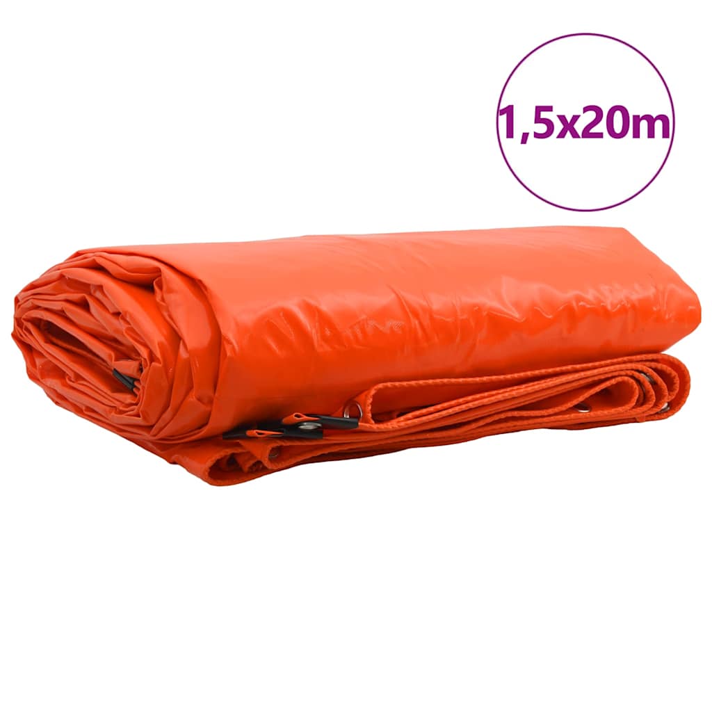 Vidaxl zeil 650g m² oranje 1,5 x 20 m canvas met pvc-coating