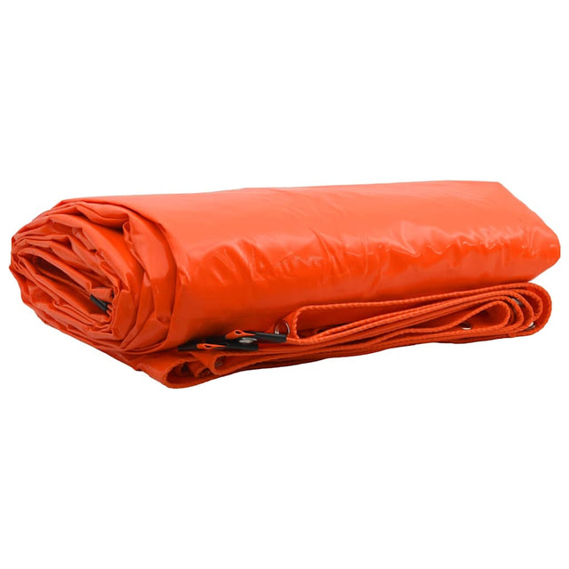 Vidaxl zeil 650g m² oranje 5 x 8 m canvas met pvc-coating