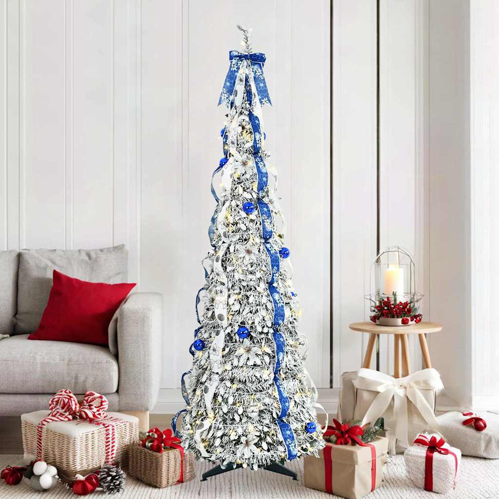 Vidaxl kunstkerstboom met 150 led met standaard wit 180 cm pvc