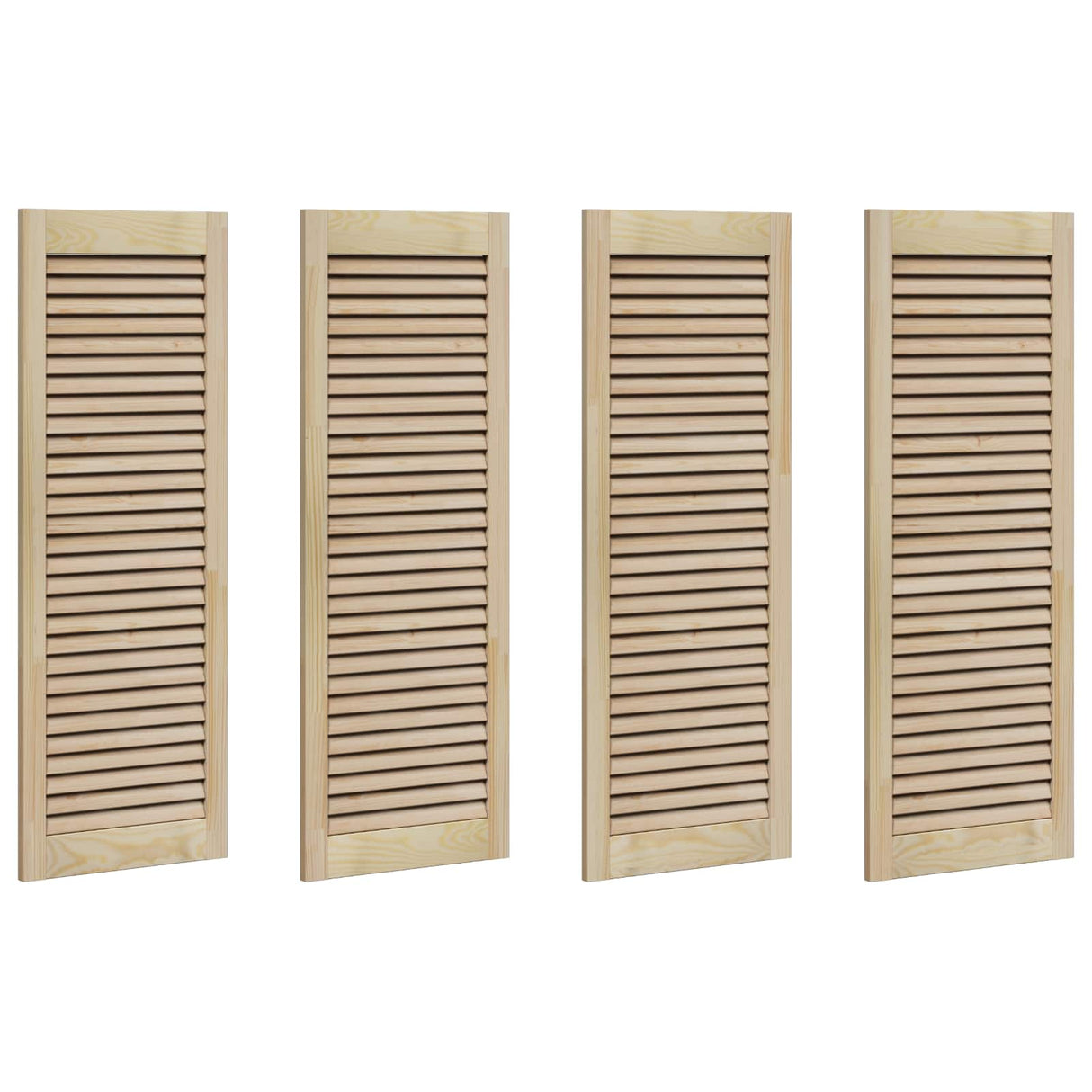 Vidaxl kastdeur 4 pcs naturel 110 x 2,1 x 39,5 cm massief grenenhout