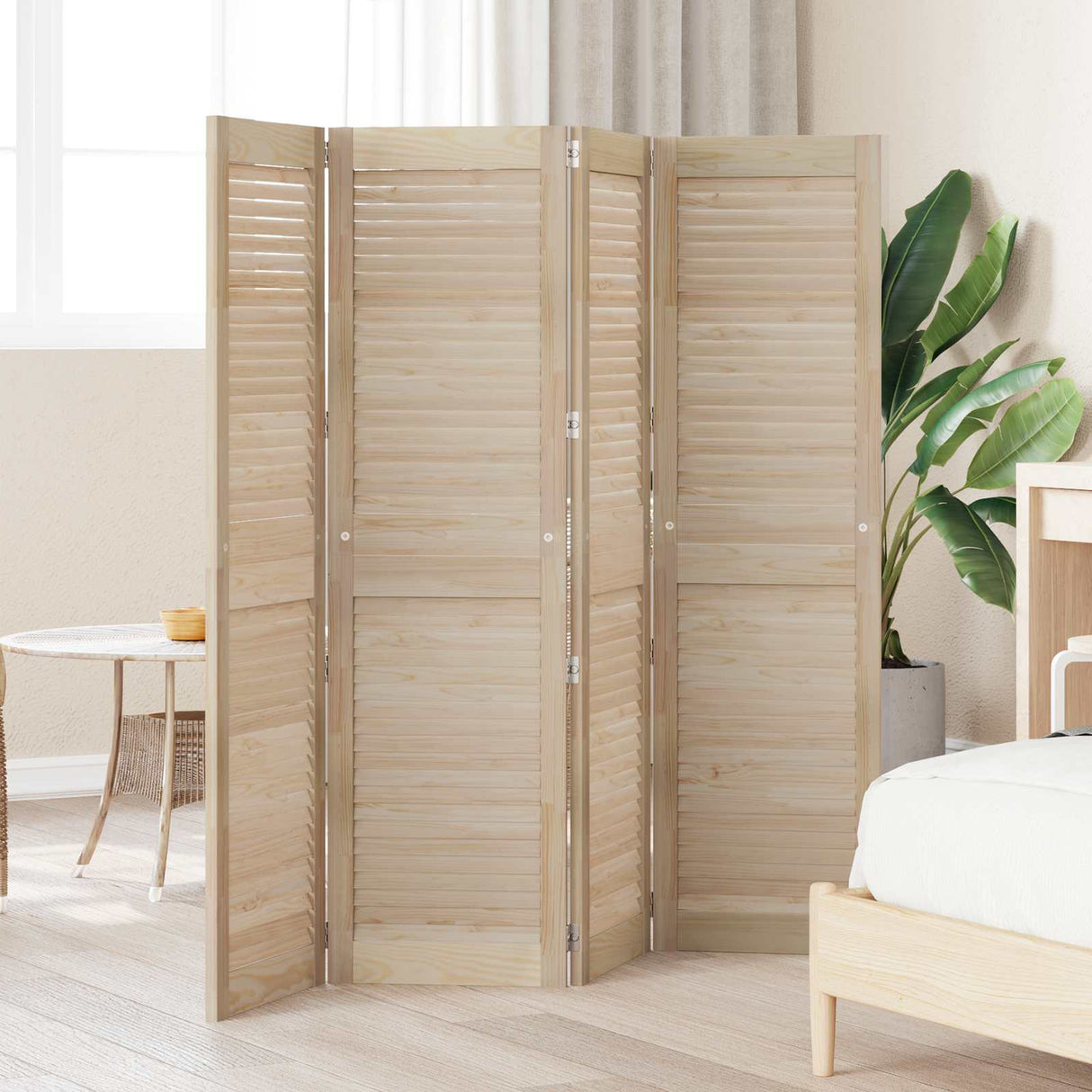 Vidaxl kastdeur 4 pcs naturel 140,5 x 2,1 x 39,5 cm massief grenenhout