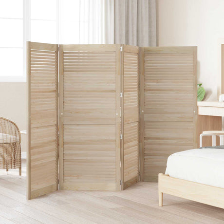 Vidaxl kastdeur 4 pcs naturel 140,5 x 2,1 x 59,5 cm massief grenenhout