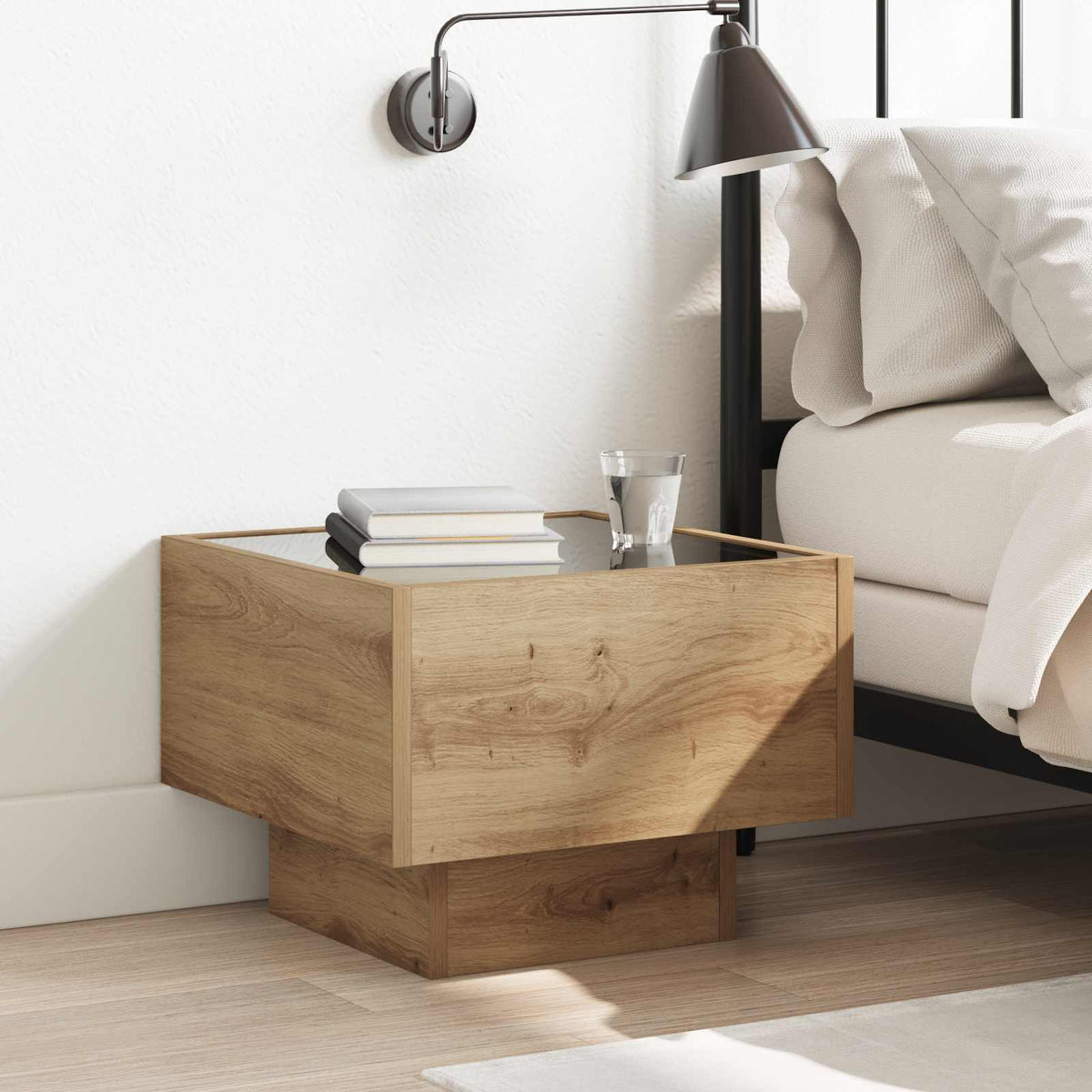 Vidaxl salontafel artisan eiken 40 x 40 x 30 cm bewerkt hout