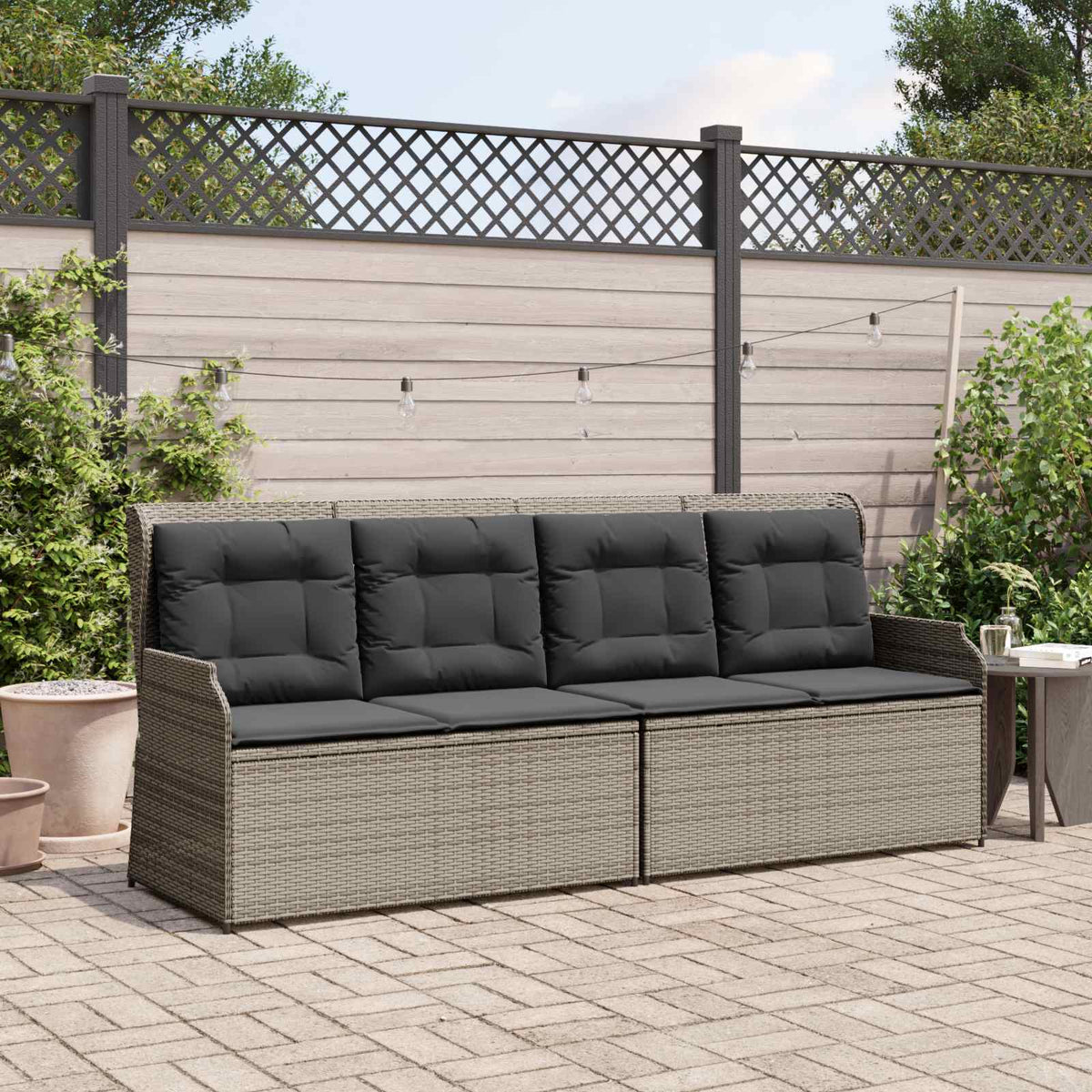 Vidaxl tuinbank grijs poly rattan