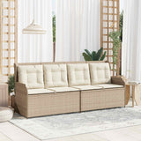 Vidaxl tuinbank zwart en cream wit poly rattan