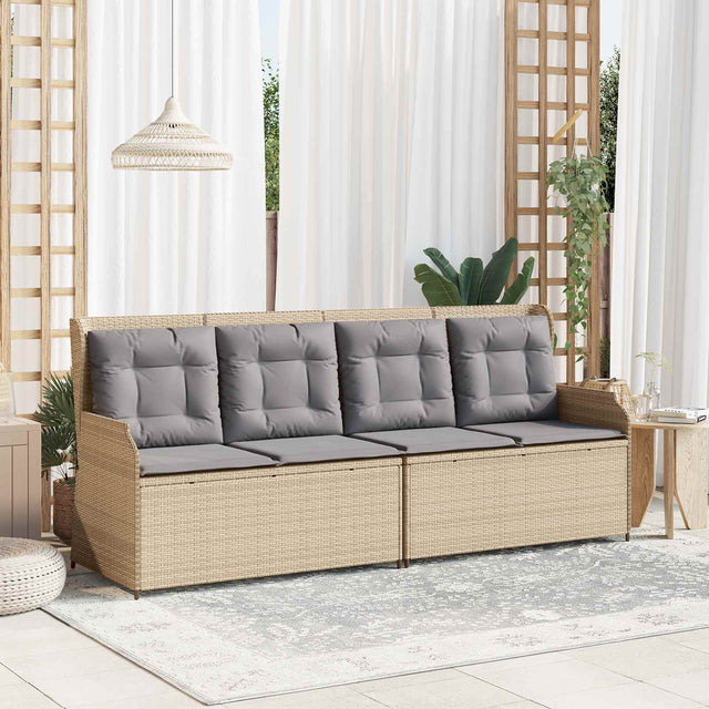 Vidaxl tuinbank beige poly rattan