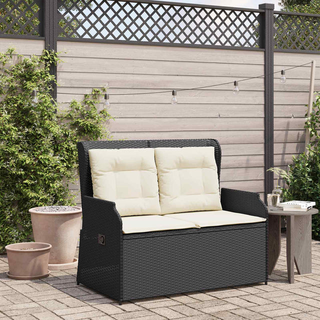 Vidaxl tuinbank zwart poly rattan