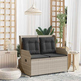 Vidaxl tuinbank lichtgrijs poly rattan