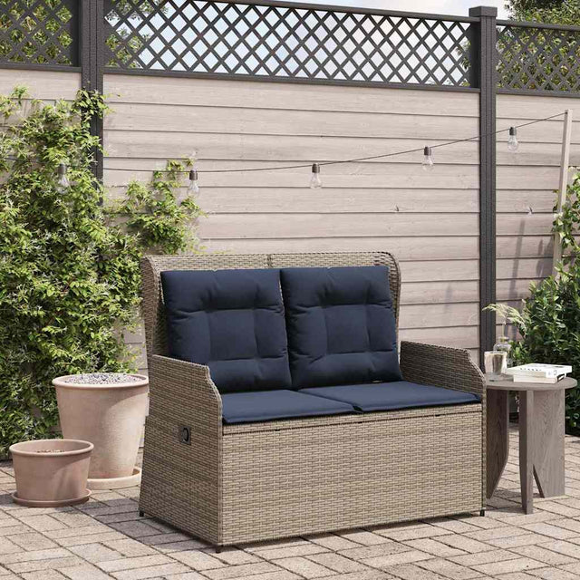 Vidaxl tuinbank grijs poly rattan