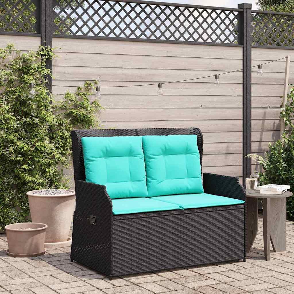 Vidaxl tuinbank zwart poly rattan