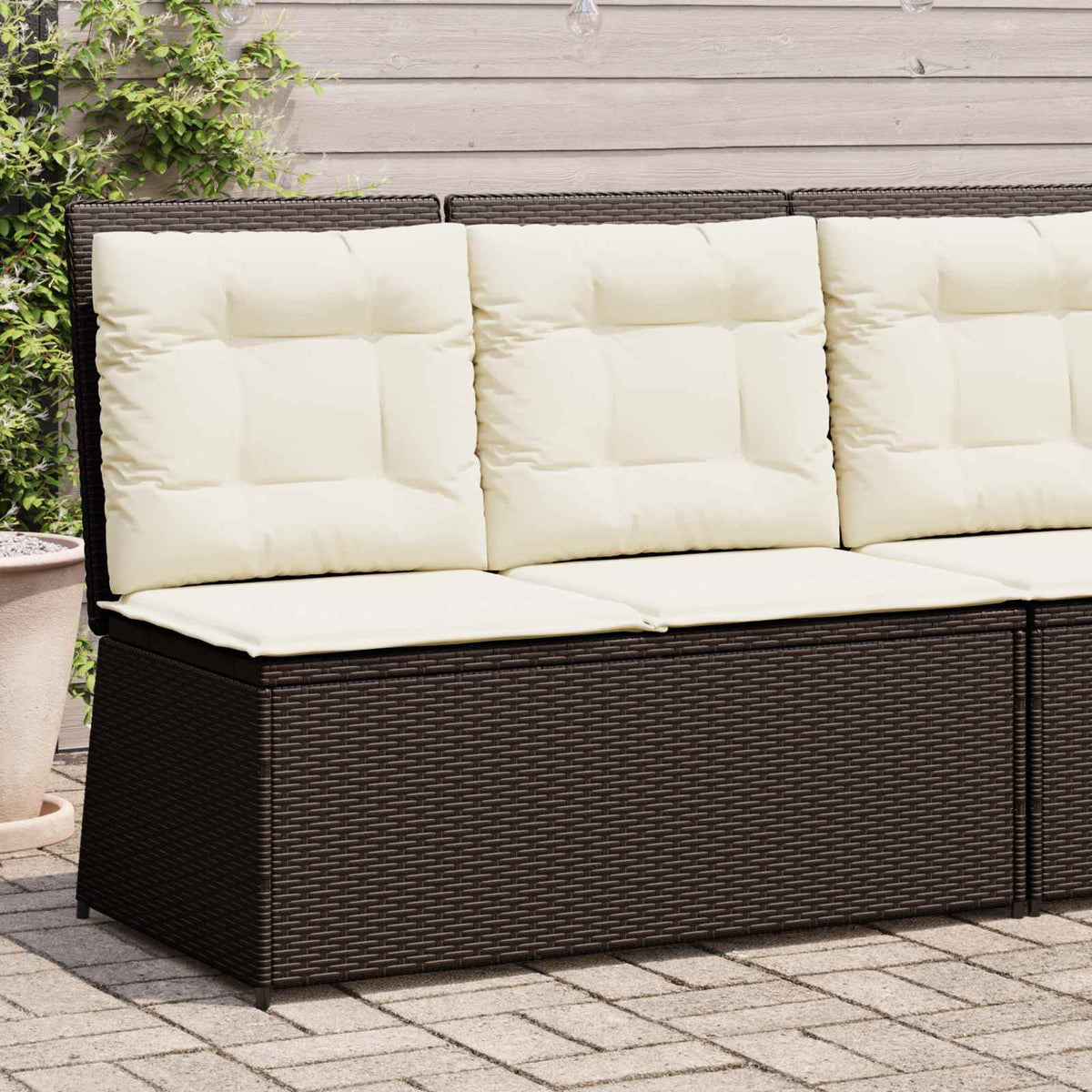 Vidaxl tuinbank bruin poly rattan
