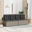 Vidaxl tuinbank lichtgrijs poly rattan
