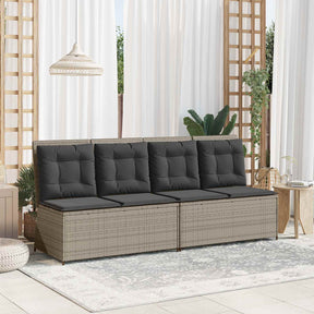 Vidaxl tuinbank lichtgrijs poly rattan