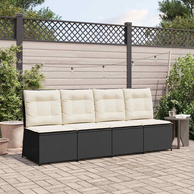 Vidaxl tuinbank zwart en cream wit poly rattan
