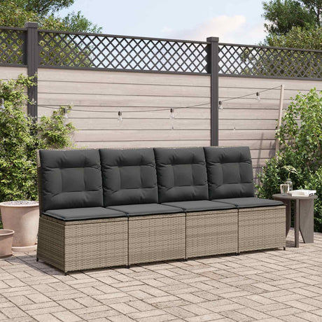 Vidaxl tuinbank grijs poly rattan