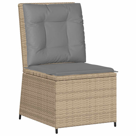 Vidaxl tuinbank met kussen beige en grijs poly rattan