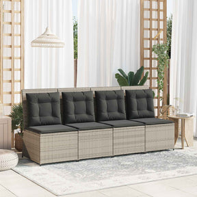 Vidaxl tuinbank lichtgrijs poly rattan