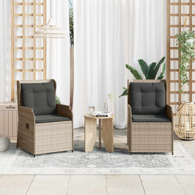 Vidaxl tuinbank 2 st lichtgrijs poly rattan