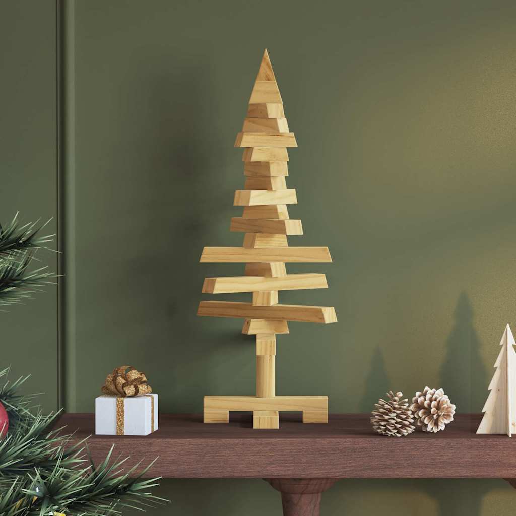 Vidaxl houten kerstboom met standaard bruin 60 cm massief grenenhout