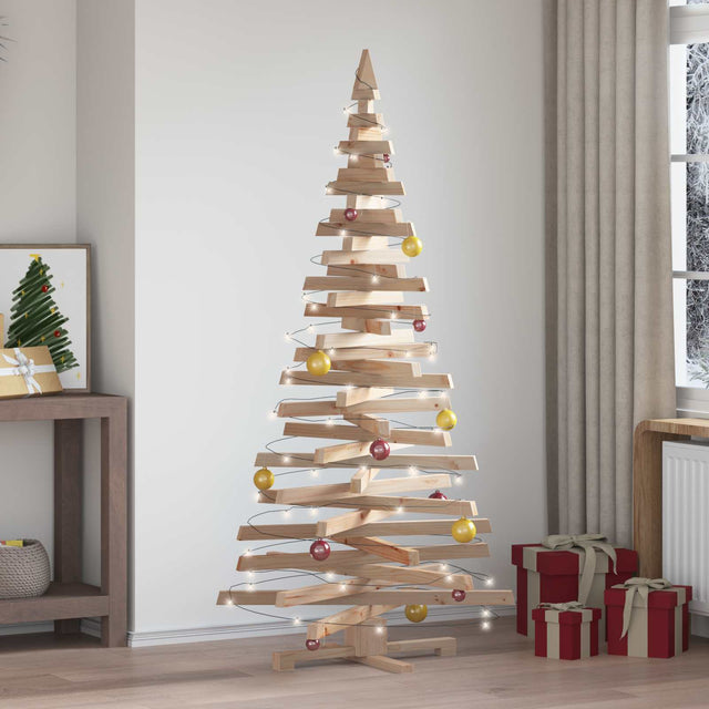 Vidaxl kerstbomen met standaard naturel 180 cm massief grenenhout