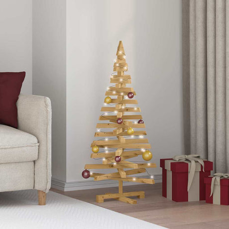 Vidaxl kerstbomen met standaard bruin 120 cm massief grenenhout