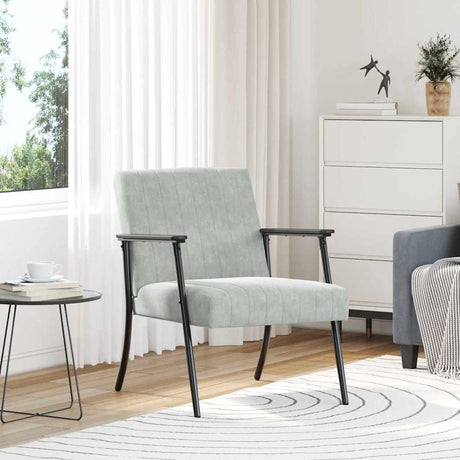 Vidaxl fauteuil lichtgrijs fluweel