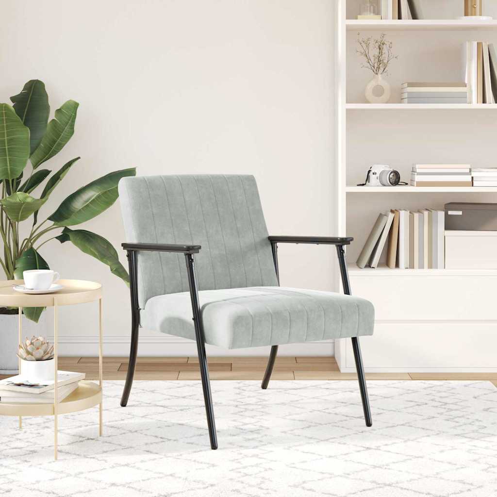 Vidaxl fauteuil lichtgrijs fluweel