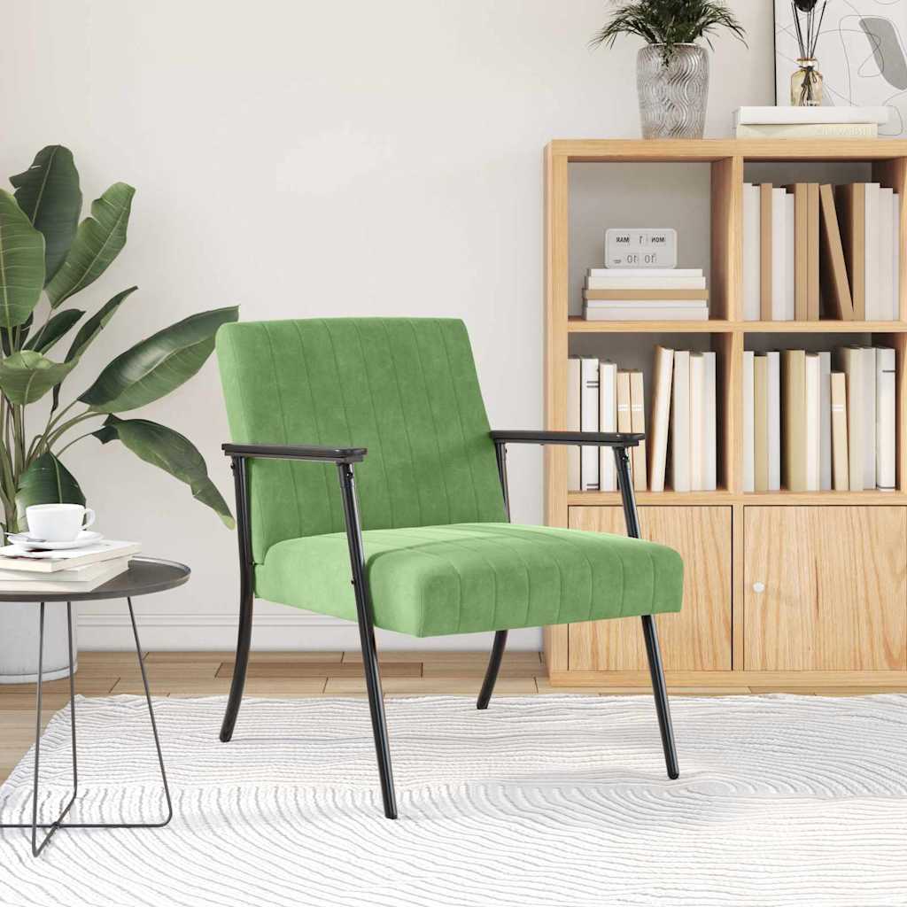 Vidaxl fauteuil lichtgroen fluweel