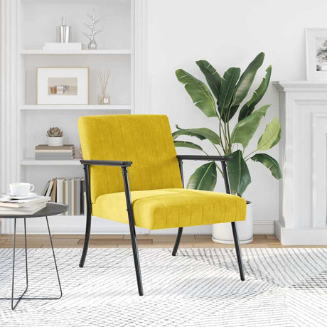 Vidaxl fauteuil geel fluweel