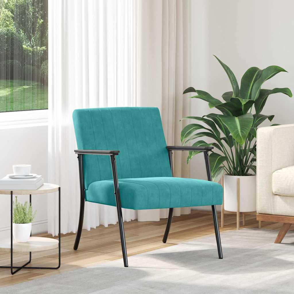 Vidaxl fauteuil turquoise fluweel