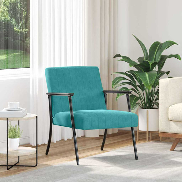 Vidaxl fauteuil turquoise fluweel
