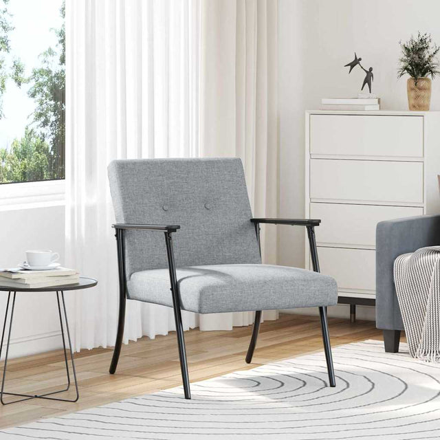 Vidaxl fauteuil lichtgrijs stof