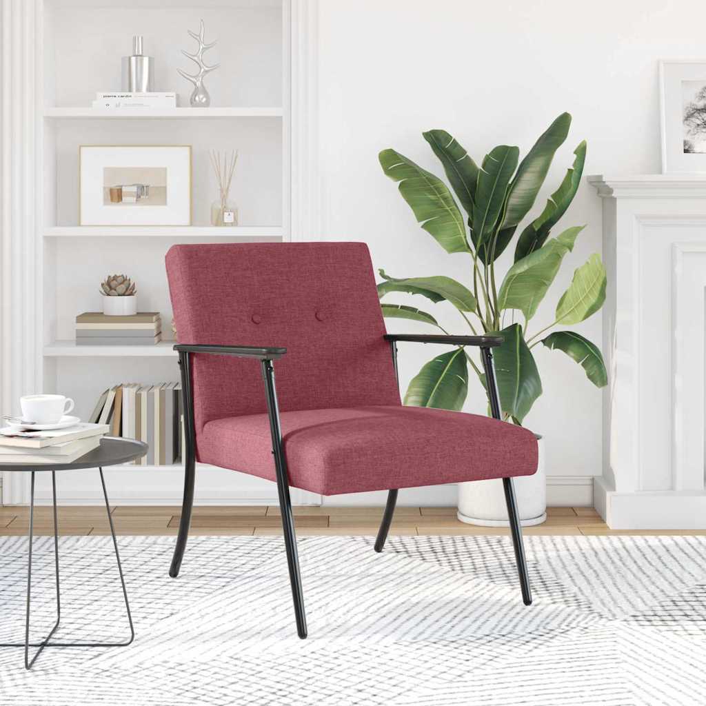 Vidaxl fauteuil wijnrood stof