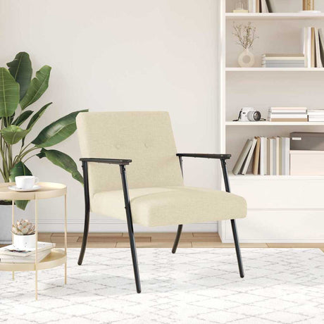 Vidaxl fauteuil crème stof