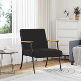 Vidaxl fauteuil zwart krullend wol-achtig stof