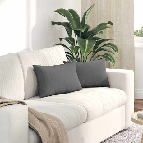 Vidaxl sofa kussens 2 st stof donkergrijs 50 x 30 cm