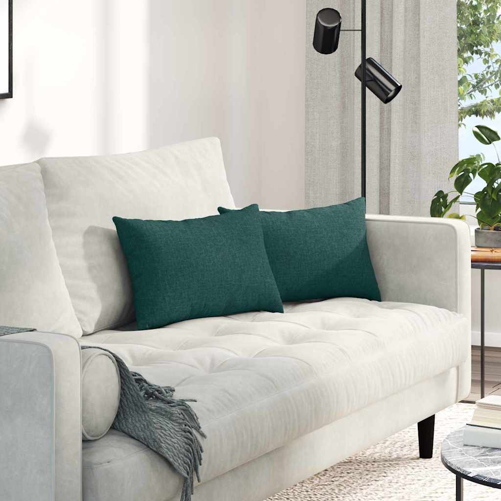 Vidaxl sofa kussens 2 pcs donkergroen 50 x 30 cm stof
