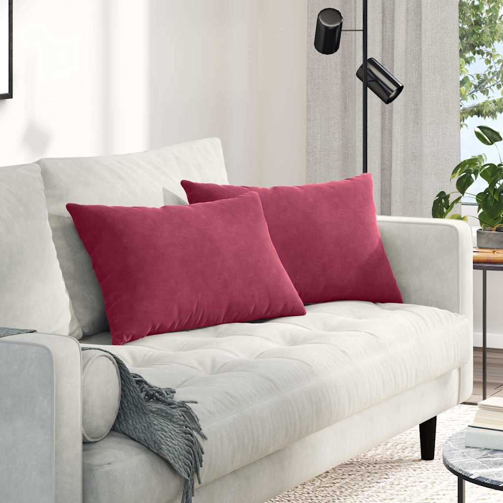 Vidaxl sofa kussens 2 stuks wijnrood 60 x 40 cm cordstof