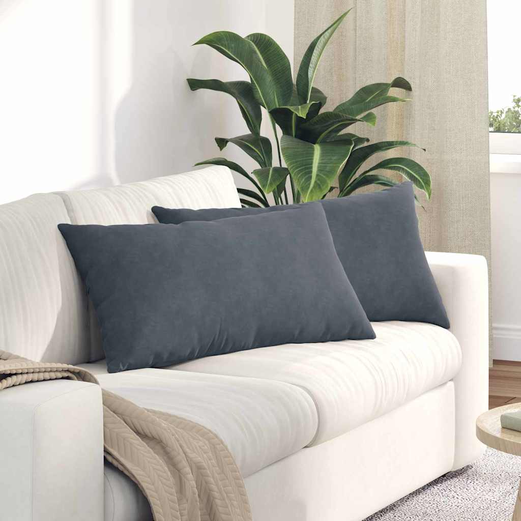 Vidaxl sofa kussens 2 stuks donkergrijs 80 x 40 cm cordstof