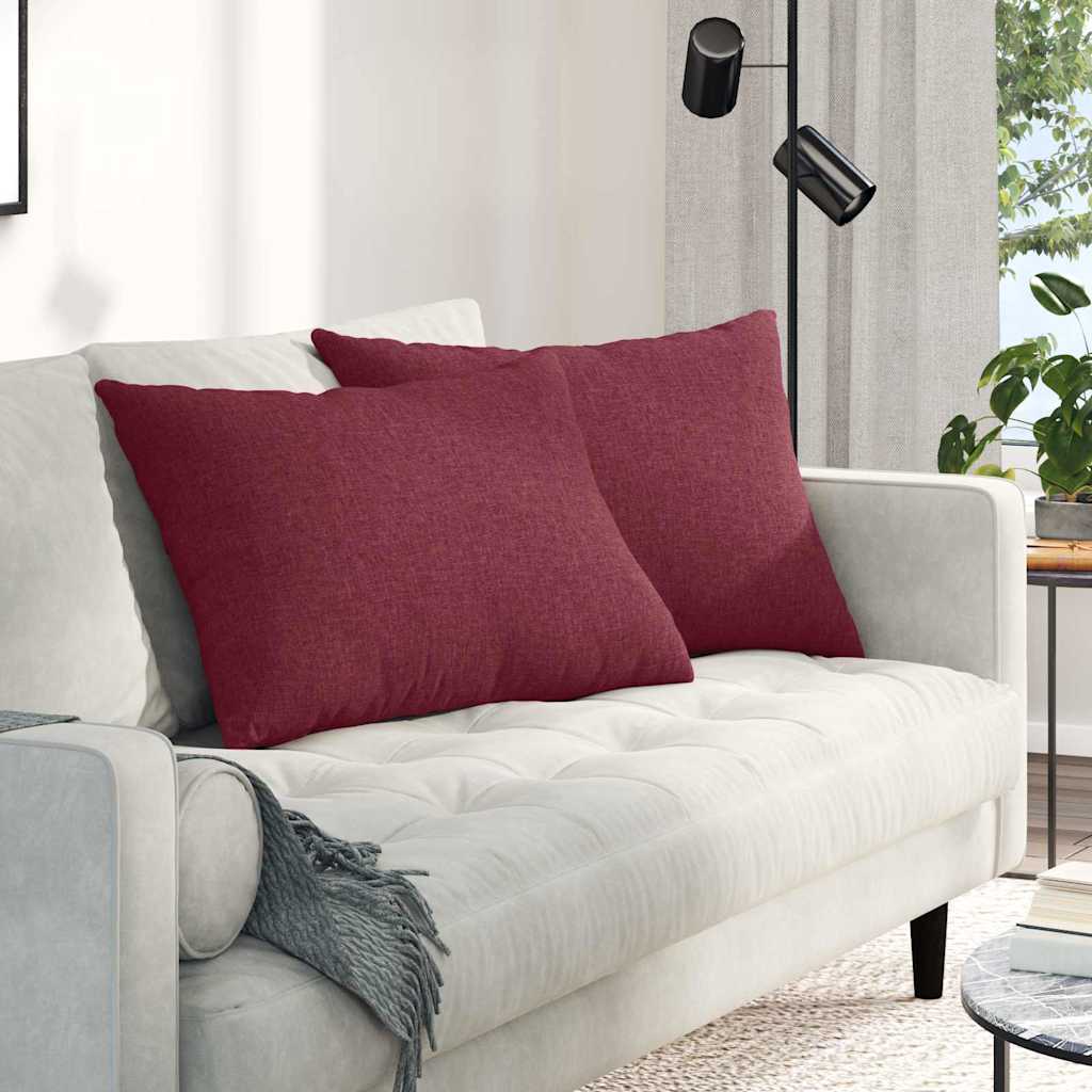 Vidaxl sofa kussens 2 st stof wijnrood 70 x 50 cm