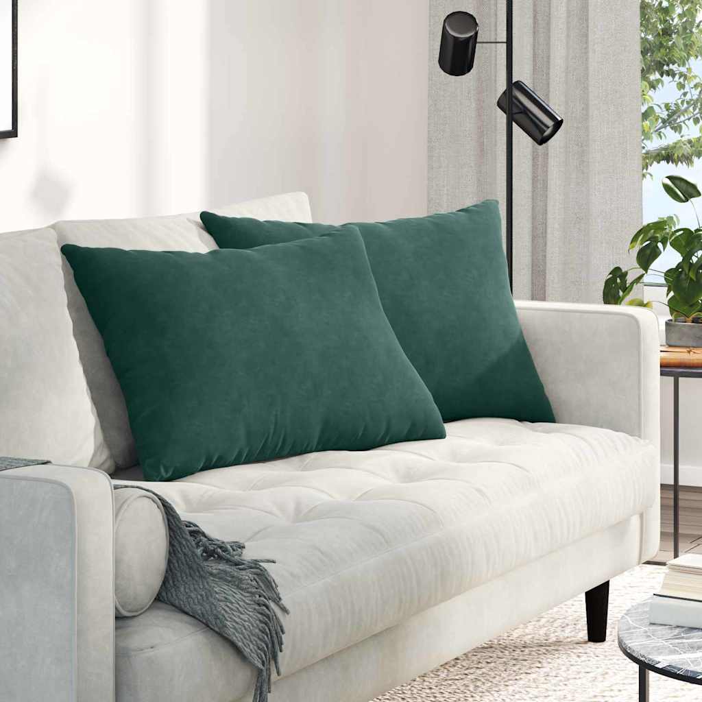 Vidaxl sofa kussens 2 stuks donkergroen 70 x 50 cm cordstof