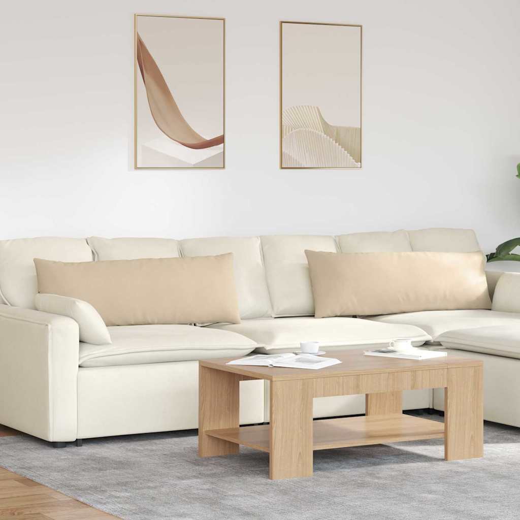 Vidaxl sofa kussens 2 st stof crème 120 x 40 cm