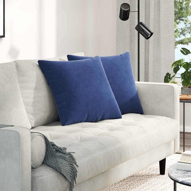 Vidaxl sofa kussens 2 stuks politieblauw 50 x 50 cm cordstof