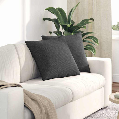Vidaxl sofa kussens 2 stuks donkergrijs 50 x 50 cm cordstof