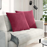 Vidaxl sofa kussens 2 stuks wijnrood 60 x 60 cm cordstof