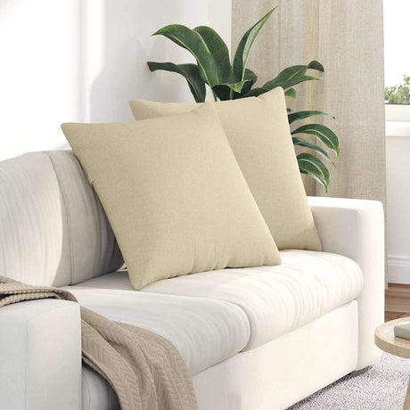 Vidaxl sofa kussens 2 st stof crème 80 x 80 cm
