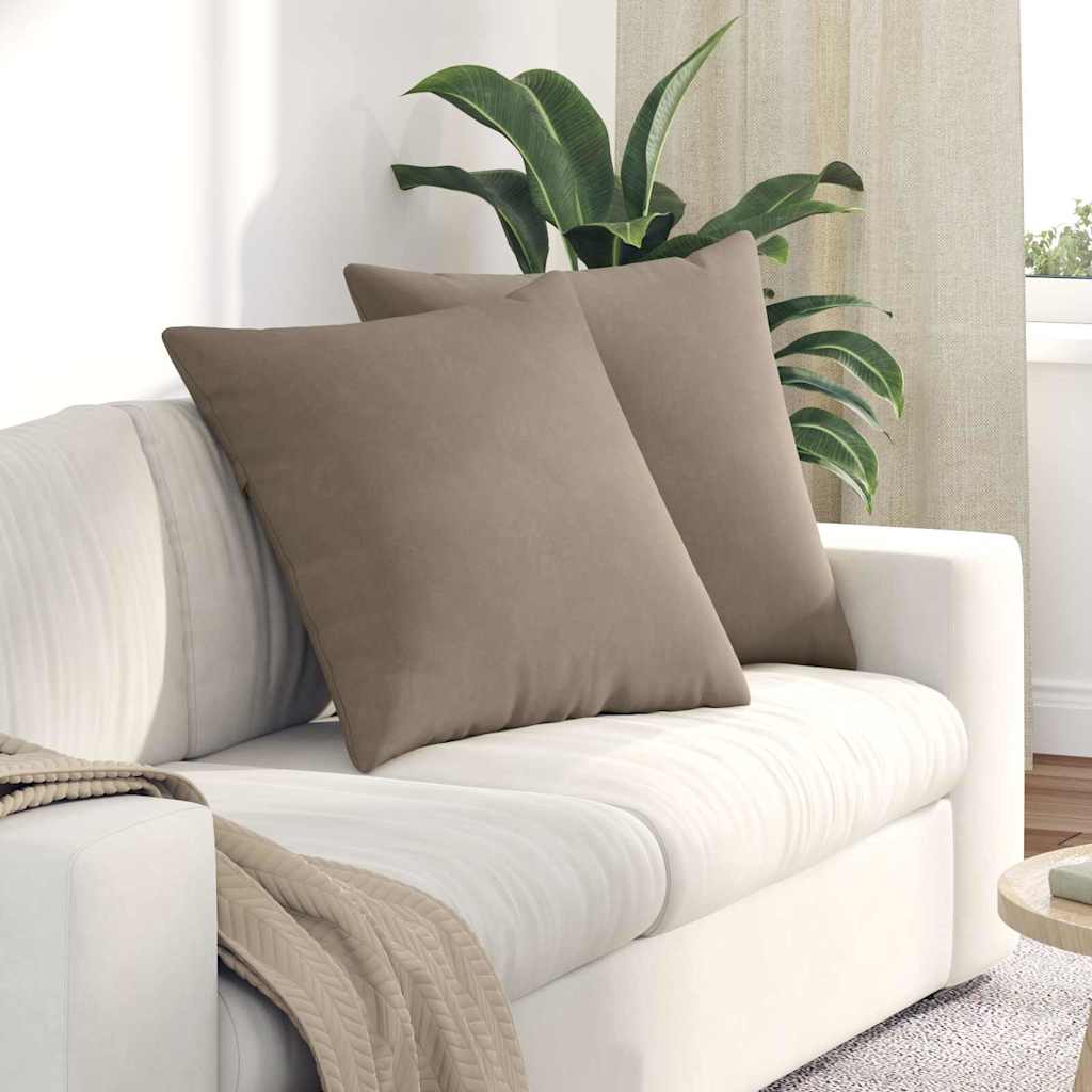 Vidaxl sofa kussens 2 st stof taupe 80 x 80 cm