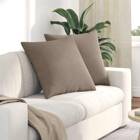Vidaxl sofa kussens 2 st stof taupe 80 x 80 cm