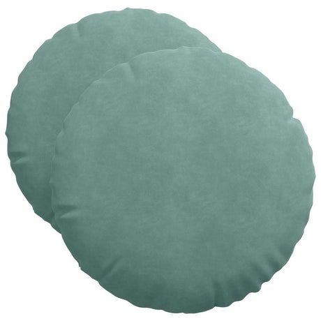 Vidaxl zitkussens 2 stuks zeegroen ø 40 x 13 cm fluweel