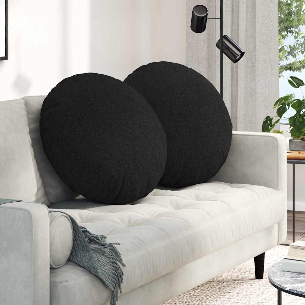 Vidaxl zitkussens 2 st stof zwart ø60 x 21 cm